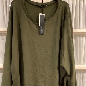 Zanzea high low olive dolman sleeve blouse